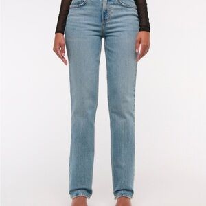 NWT | Abercrombie Curve Love Mid Rise 90s Straight Jean SZ 26 SHORT